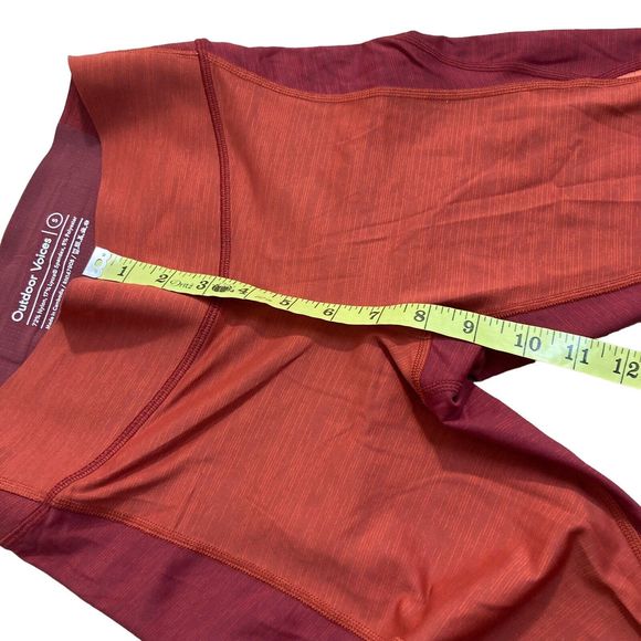 Outdoor Voices Sz Small Orange Cropped Leggings Back Pocket Nylon Blend Stretch - Picture 6 of 7